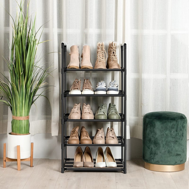 OYREL Shoe Rack, Sturdy Metal Shoes Rack Organizer,Narrow Shoes Stand Shelf 5 Tier Shoe Racks for Closets Small Space - Image 1